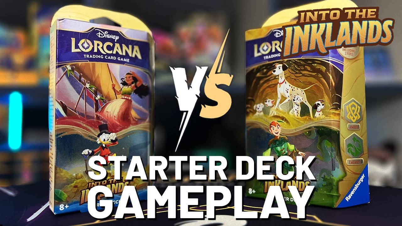 Disney Lorcana Into The Inklands Starter Deck Full Match Gameplay