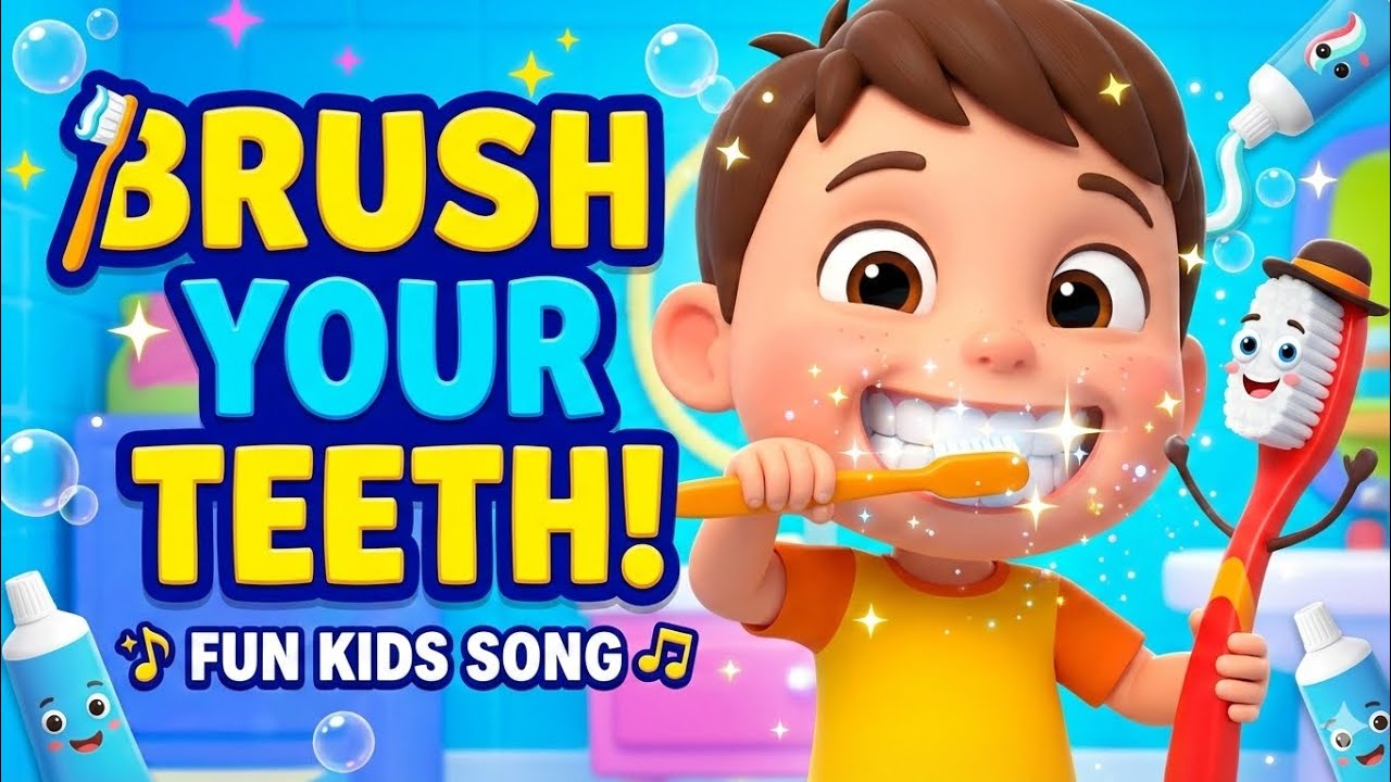 Brush Your Teeth Song 🪥 | Fun 3D Cartoon Kids Rhyme | Healthy Habits for Children