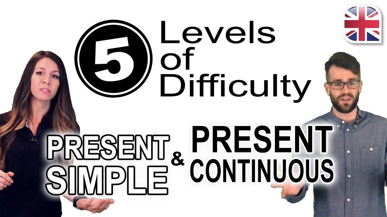 Present Simple and Present Continuous Tenses - 5 Levels of Difficulty