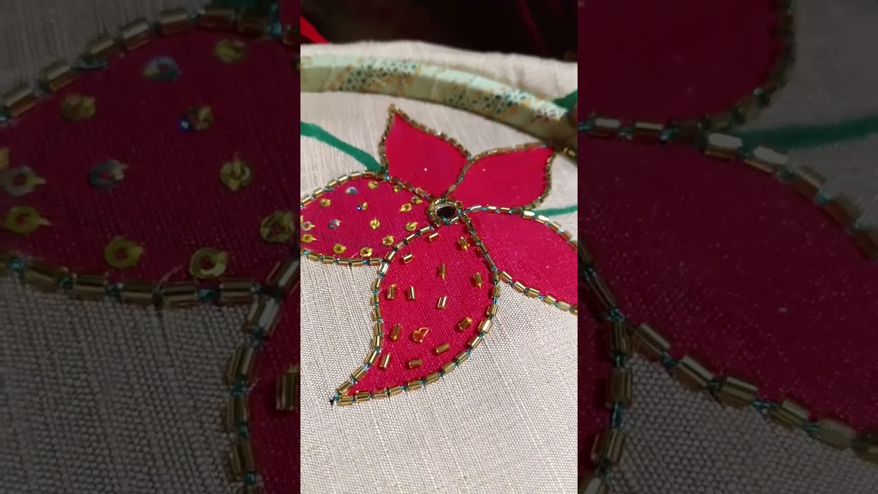 Beautiful flower design paint ari work #youtube @cristiano @Embroidery-f6z 