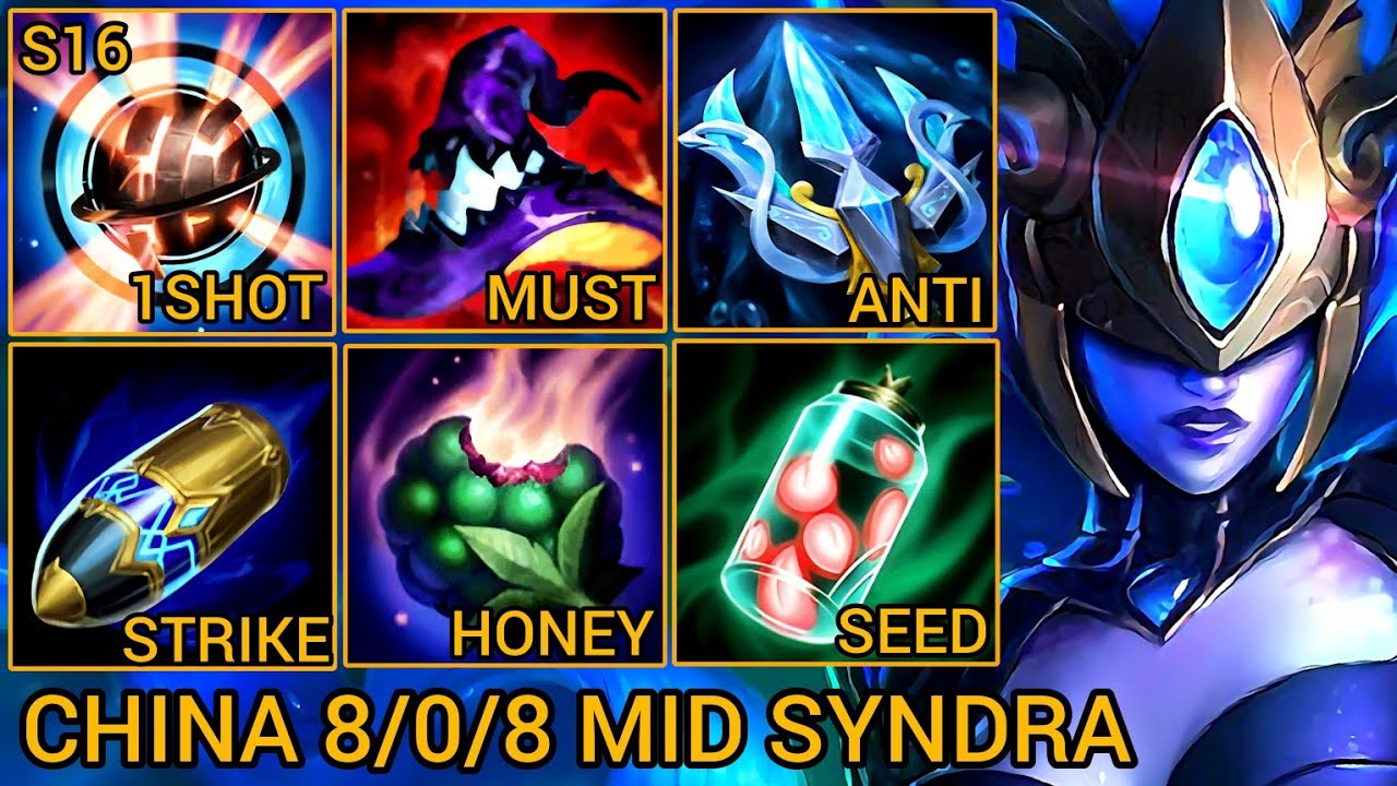 Top 10 Syndra 8/0/8 MVP LP 4200 - China Server Wild Rift High Elo Tier Builds & Runes