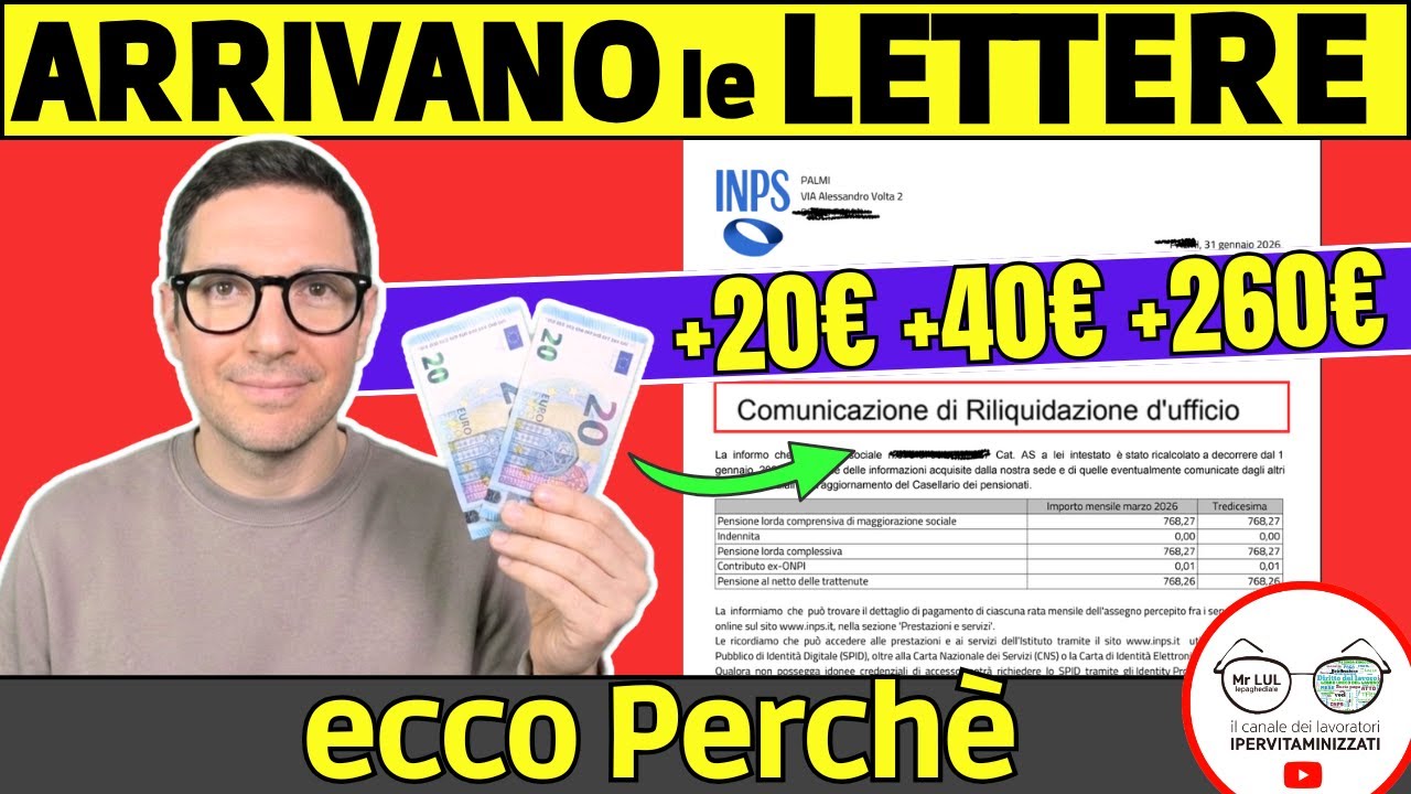 🔴 ULTIM'ORA INPS ARRIVANO LETTERE ➜ NOVITà PENSIONI 260€ AUMENTO STRAORDINARIO con ARRETRATI 40€