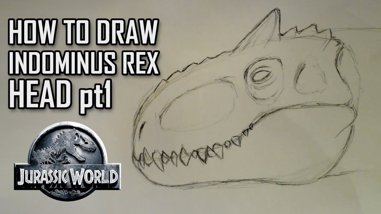 How To Draw Indominus Rex Head - Part 1 - Base Head Shape