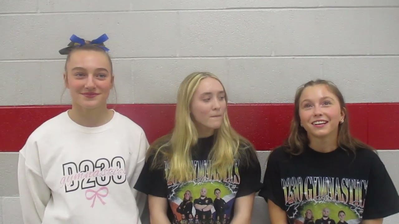 Andrew/Sandburg/Stagg D230 co-op girls gymnastics: Avery Allen, Emily Pocica, Kylie Wagner