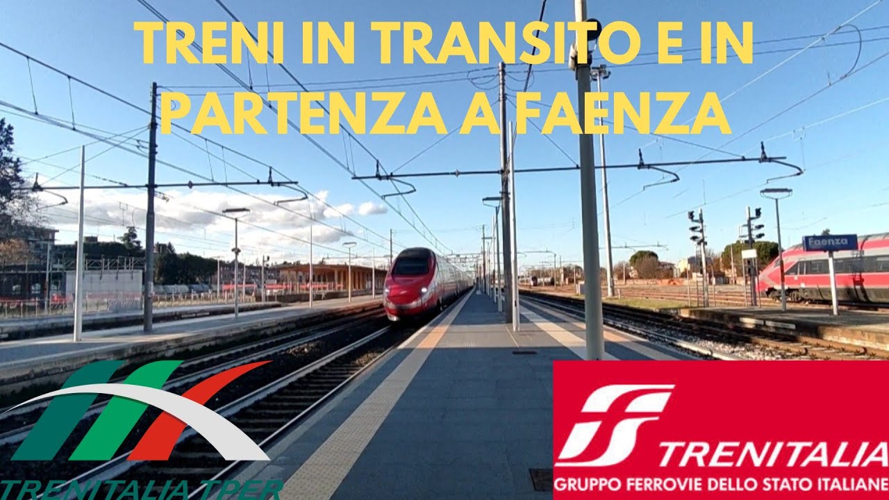 Treni in transito e in partenza alla stazione di Faenza