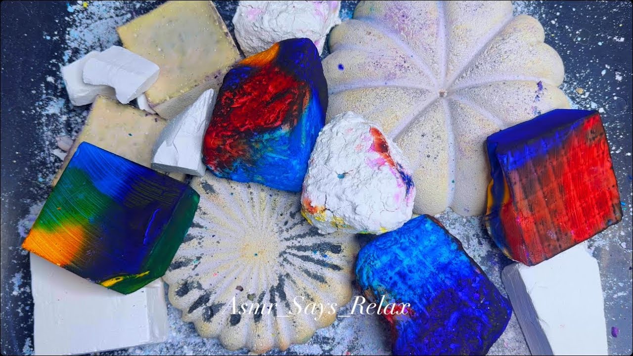 ASMR | Dyed And Pasted JUMBO Chalk Chunks With Gritty Reforms 
