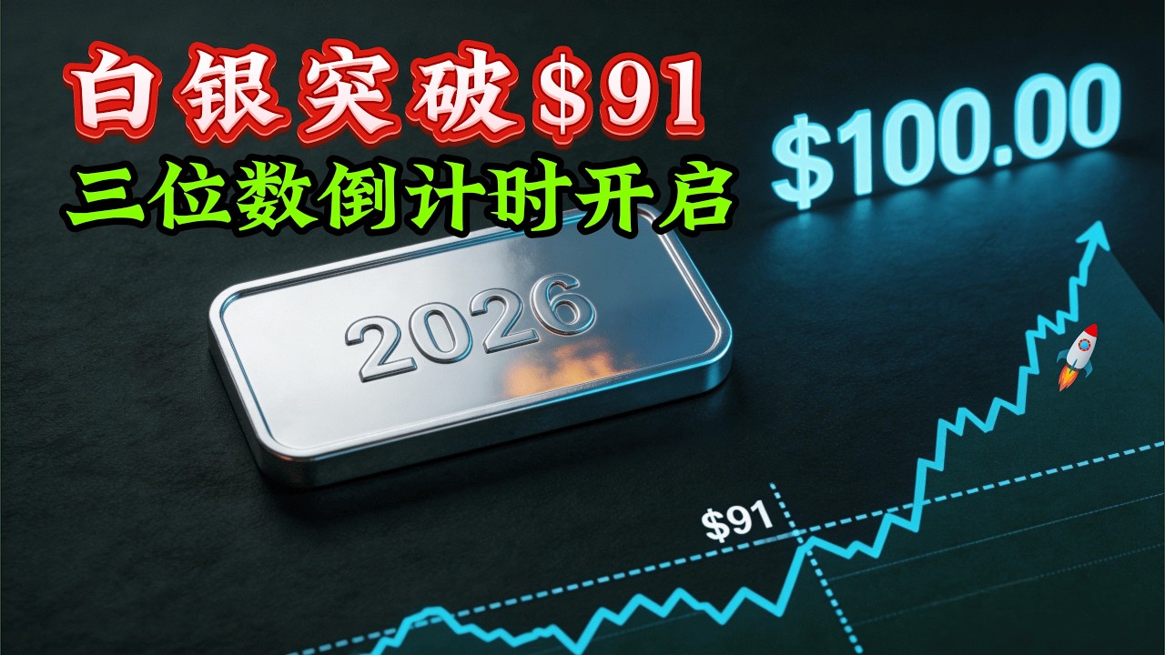 突破91美金！白银开启三位数暴走模式，金库见底引发60年未见大变局！#白银 #白银价格 #投资理财 #金融危机 #COMEX #避险资产 #实物白银 #华尔街 #宏观经济 #货币档案