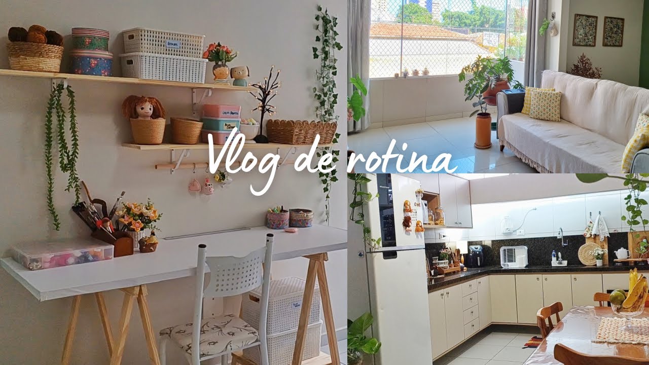 Vlog de rotina| Receita deliciosa de Cartola, Montei meu ateliê. Lar aconchegante. Vlog silencioso.