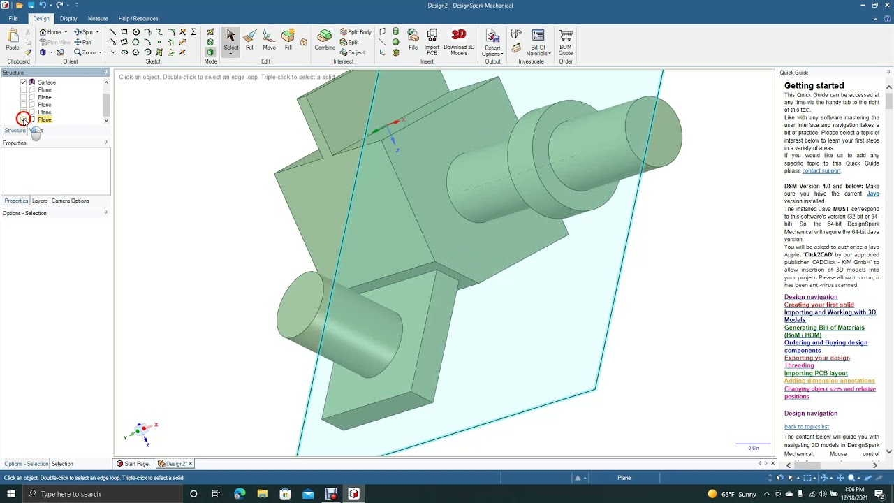 How to use planes and copy paste attributes with design spark mechanical.