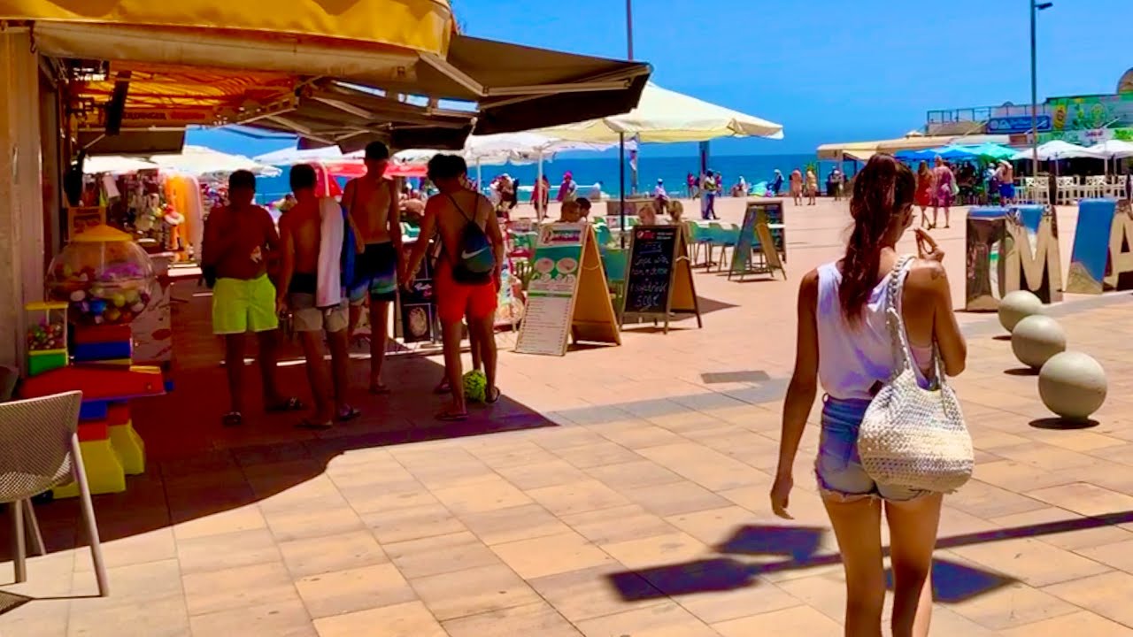 Гран Канария Плайя дель Инглес Уличная прогулка к пляжу 🏖