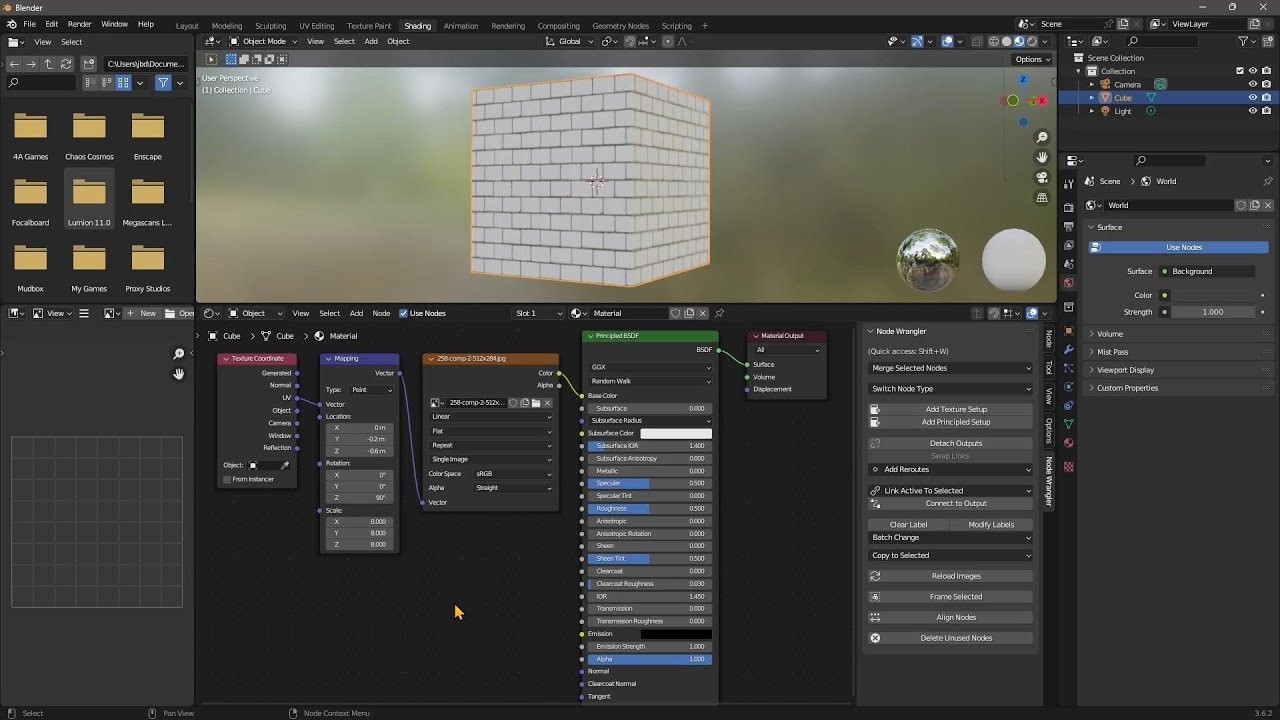 Videoguide - Quick and Easy Material and Texture Setup Using Node Wrangler, Scale, Rotate, Move UV