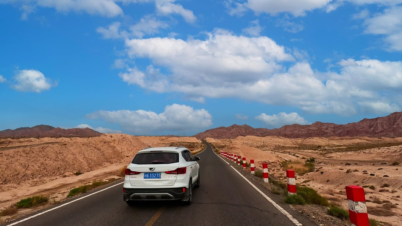 【4K】Motorcycle Tour in Western China 49:Aksu, Xinjiang - Kuqa, Xinjiang