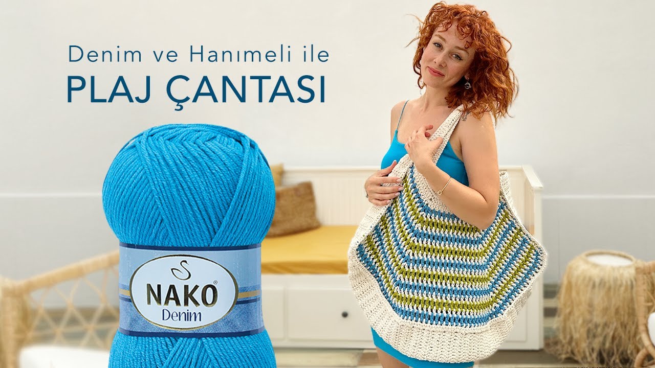 Denim ve Hanımeli ile Plaj Çantası