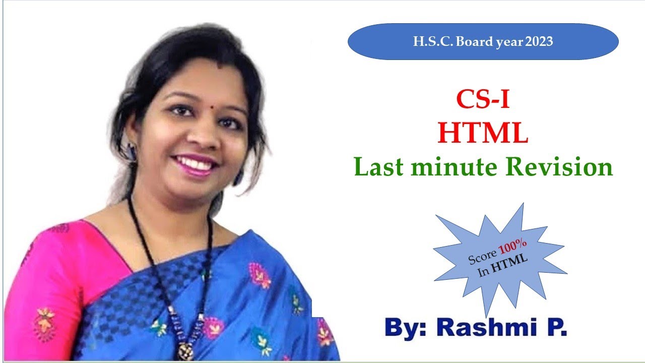 H.S.C. Board 2023 ||  Computer Science-I || HTML  || Important Board Questions 2023