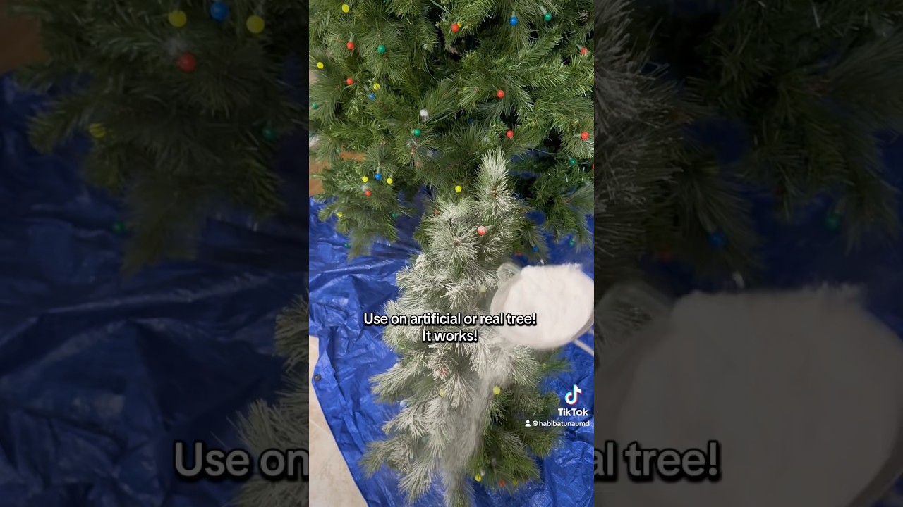 How to: Realistic SNOW covered Christmas tree or garland! #snowcovered #christmas2024 #chrismastree