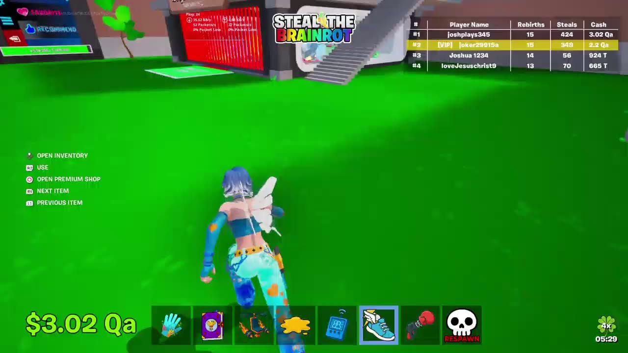 Fortnite steal the Brainrot admin abuse