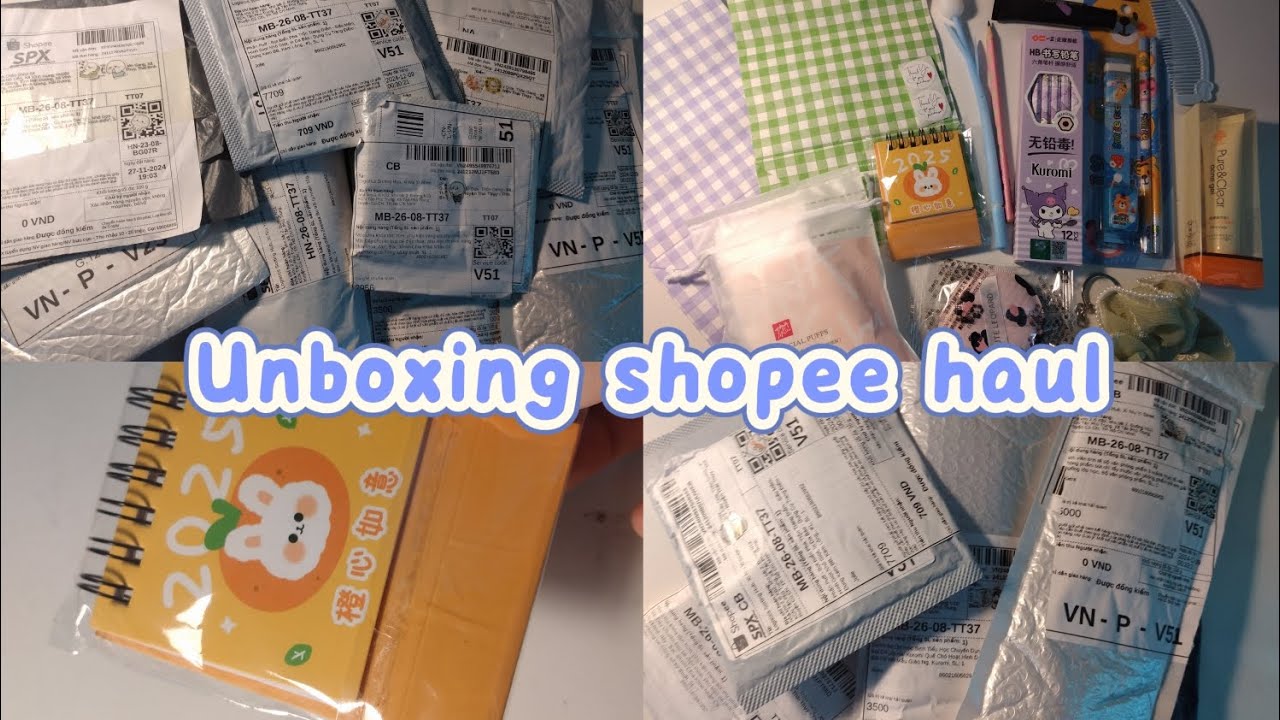 UNBOXING SHOPEE| H&egrave; đặt g&igrave;?Mua được to&agrave;n đồ cute...| Pthyy🌷