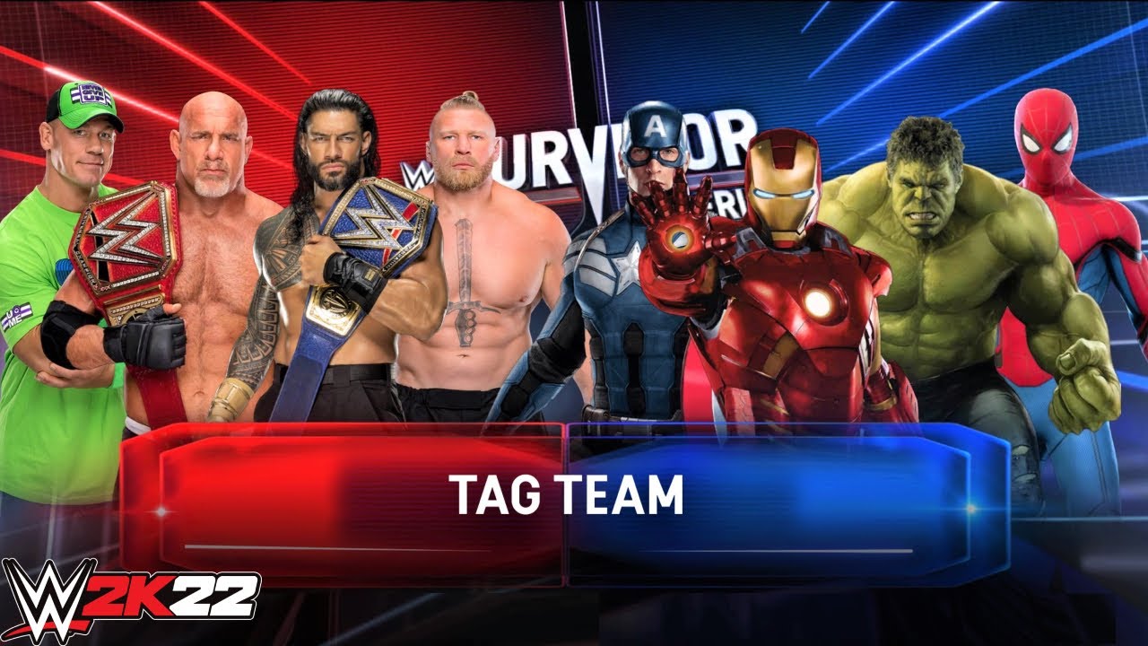 Элитные тяжеловесы WWE против Мстителей | Командный матч на выбывание | WWE 2K22