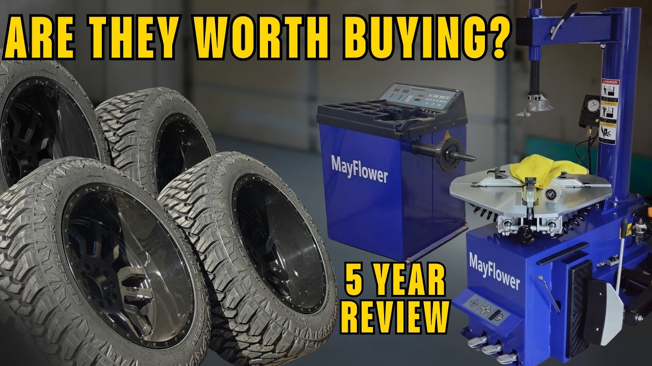 Chinese tire machine. Review and mounting 35 inch tires, on 22 inch rims MAYFLOWER. (5 year review)