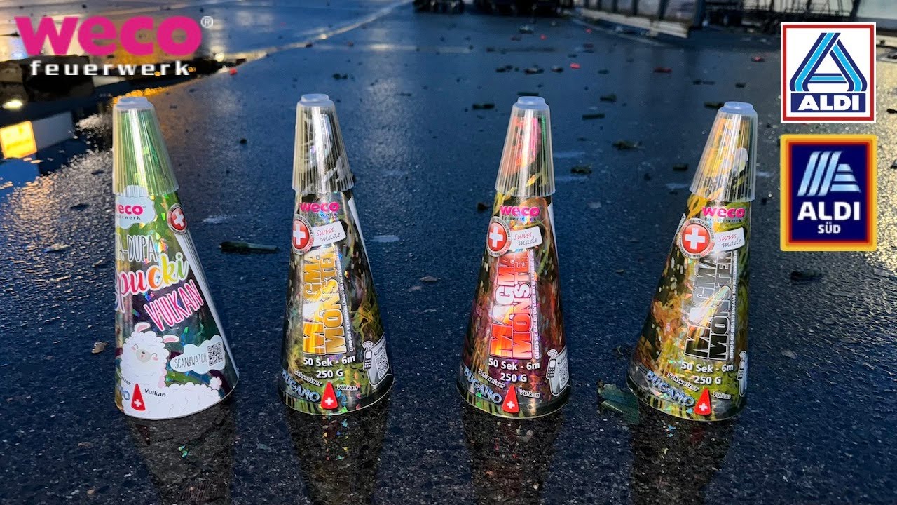 Magma Monster & Spucki Vulkan | Alle Sorten | Weco Feuerwerk | Aldi Schweizer Vulkan