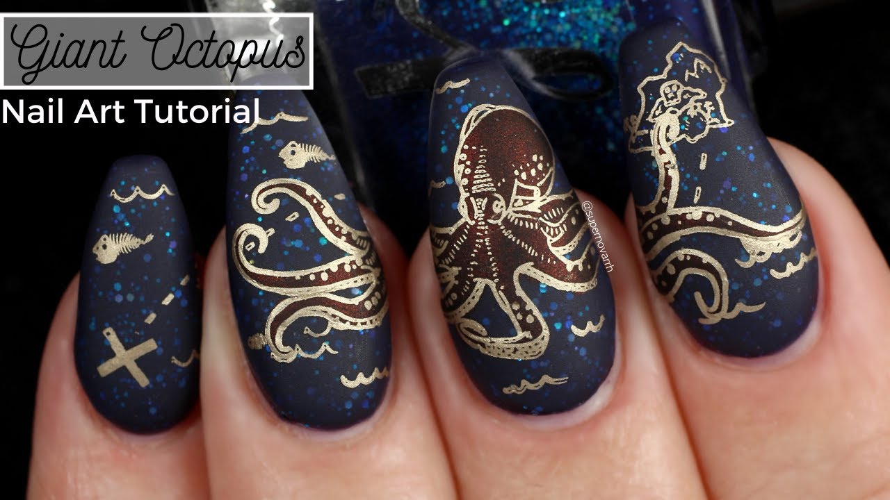 Giant Octopus Reverse Stamping Tutorial | Maniology Mani X Me June 2021