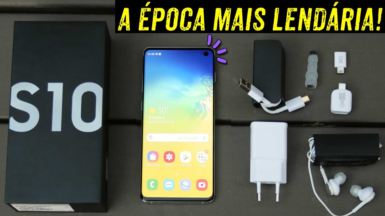 Galaxy S10 de 2019 Unboxing: Quando a Caixa Vinha LOTADA de Acessórios!