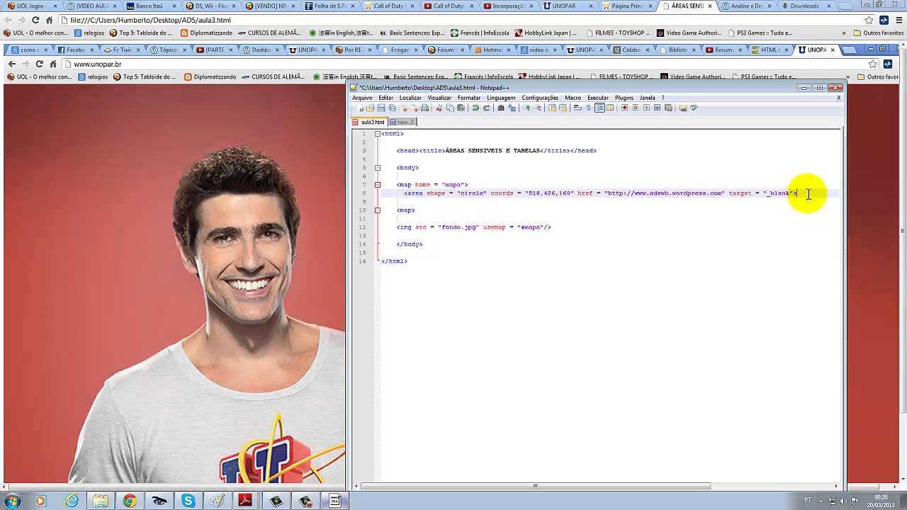 (VIDEO AULA 2) HTML - Tag - MAP, como mapear uma imagem