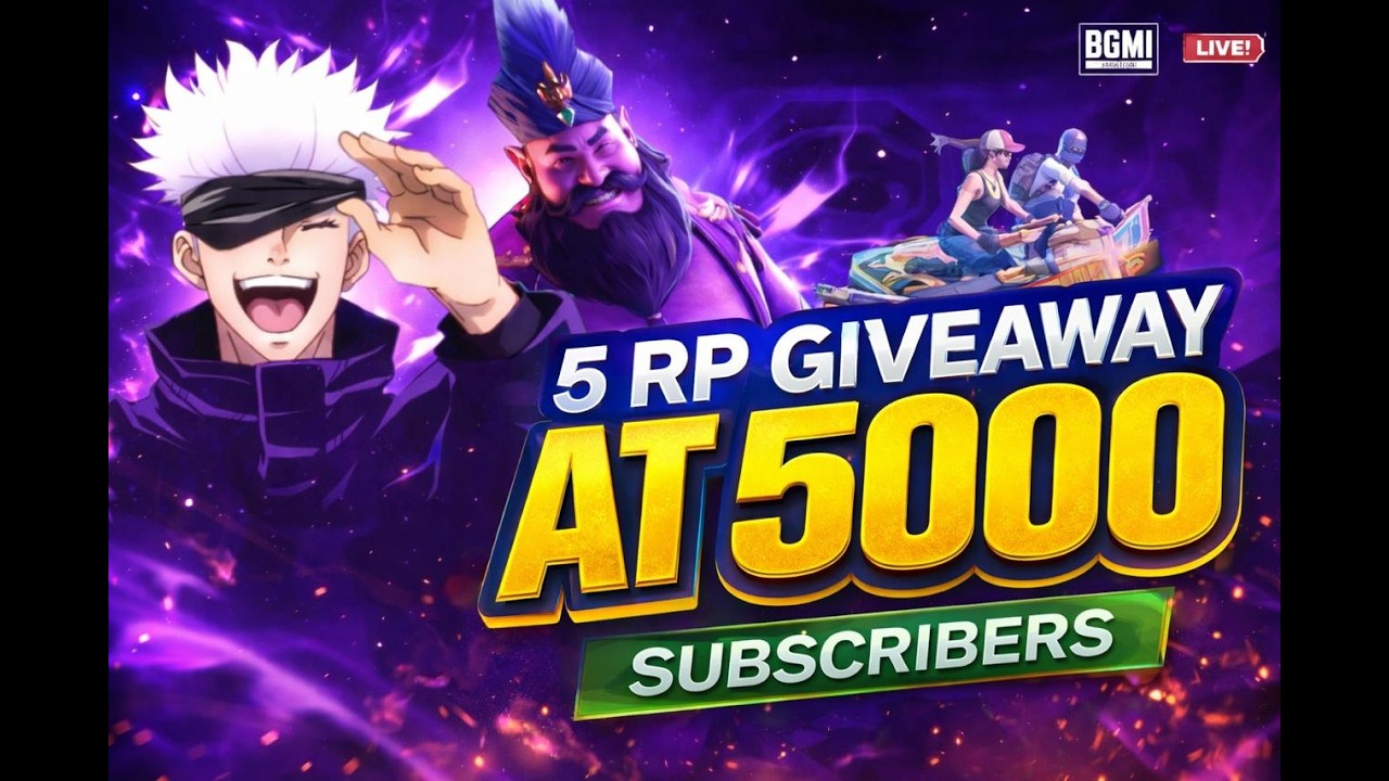5 RP Giveaway At 5k subscribers #bgmi #rpgiveaway #ytshorts #pubg #pubgm #bgmilive #bgmishorts