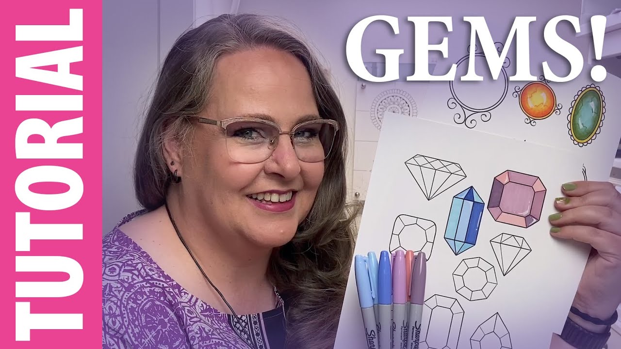 ПРОСТОЙ урок по раскрашиванию драгоценных камней [НОВЫЙ обзор Sharpie Mystic Gem]