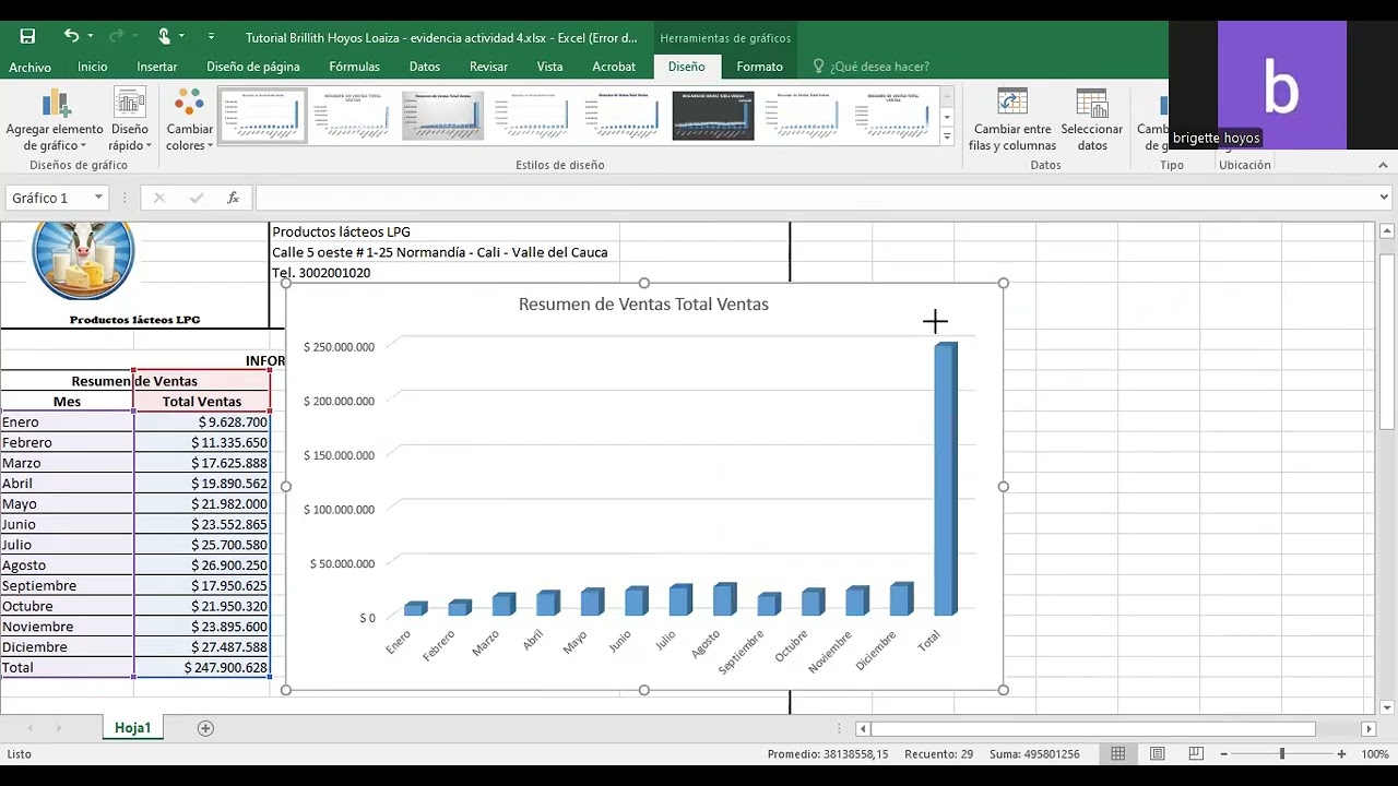 Tutorial para insertar gr&aacute;ficos en Excel (Actividad SENA)