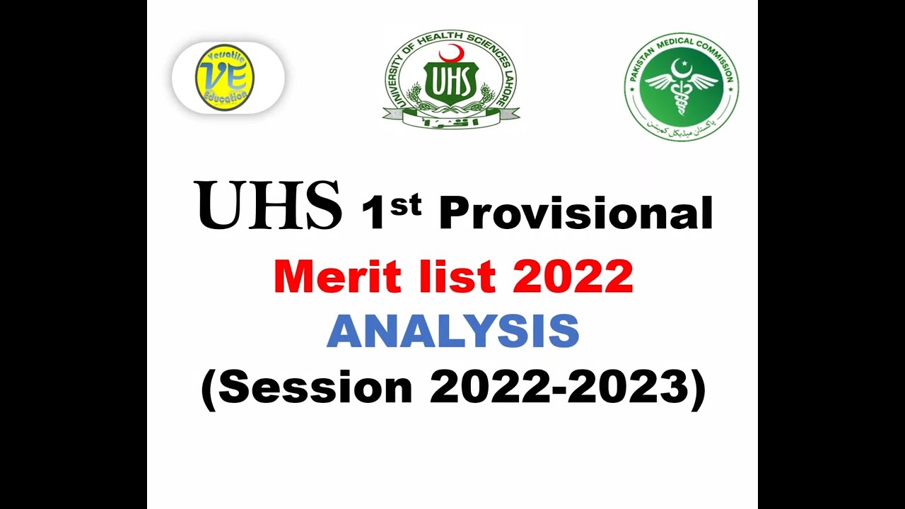 UHS 2022 1st Merit list Analysis - NMDCAT 2022 