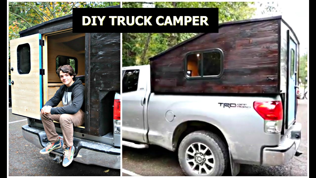 DIY TRUCK BED CAMPER | Tour a Homemade Camper Shell on a Toyota Tundra