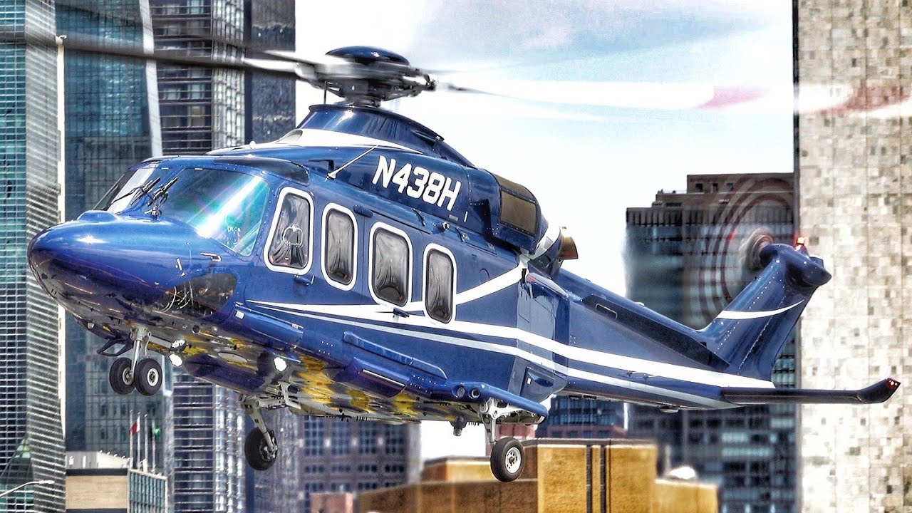 Helicopter Action Nyc 34th St Heliport: AW-139, S-76, Bell-412,AS350