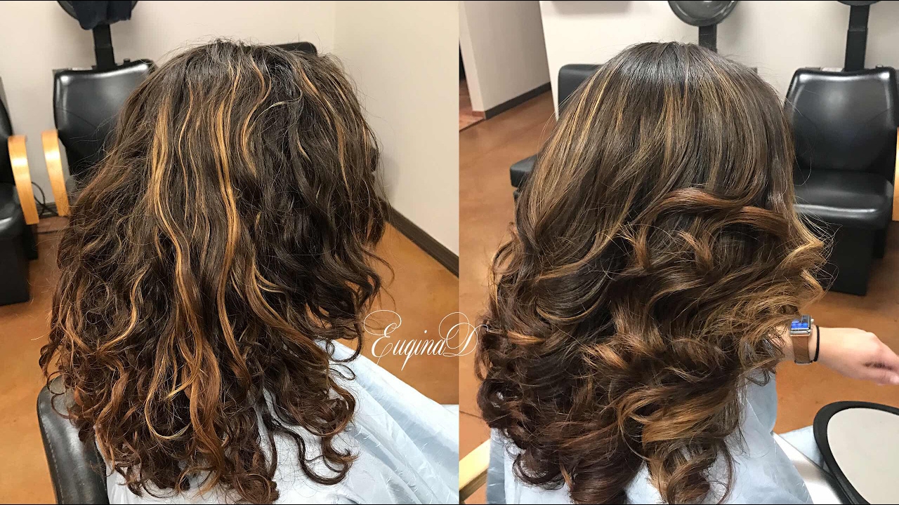 Curly Coarse Hair Blowdry & Style w/ most used Brushes