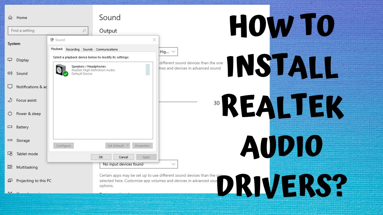 How to install your new motherboard Audio drivers | REALTEK Audio Drivers for Intel or Asus Mobo2020