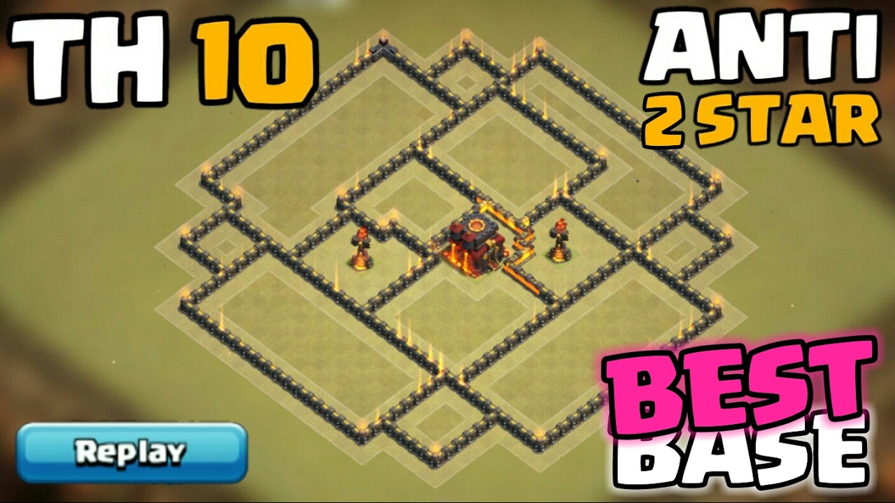 Clash of Clans - TH10 War Base 2017 ANTI 2 STAR with REPLAYS (Anti Air/Bowler)