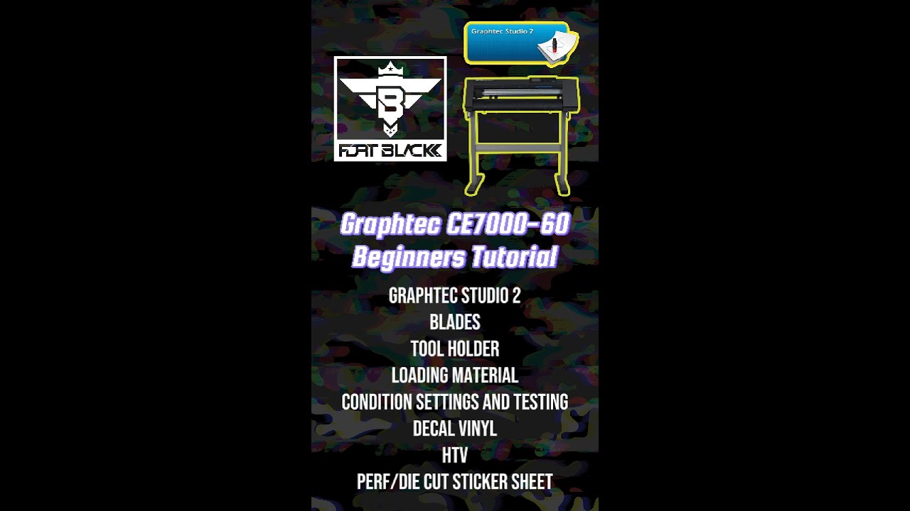 Graphtec CE7000-60 Beginners Tutorial: Graphtec Studio 2 Condition Settings and Testing HTV Sticker
