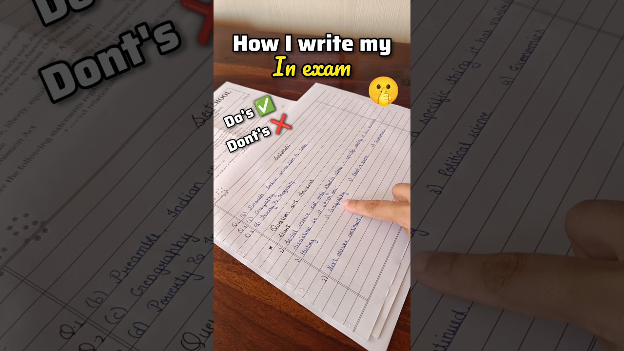 My secret 🤐 tip 📝 For a neat answer sheet 📄 👍🏻 #minivlog #halfyearly #class9 #youtubeshorts #study