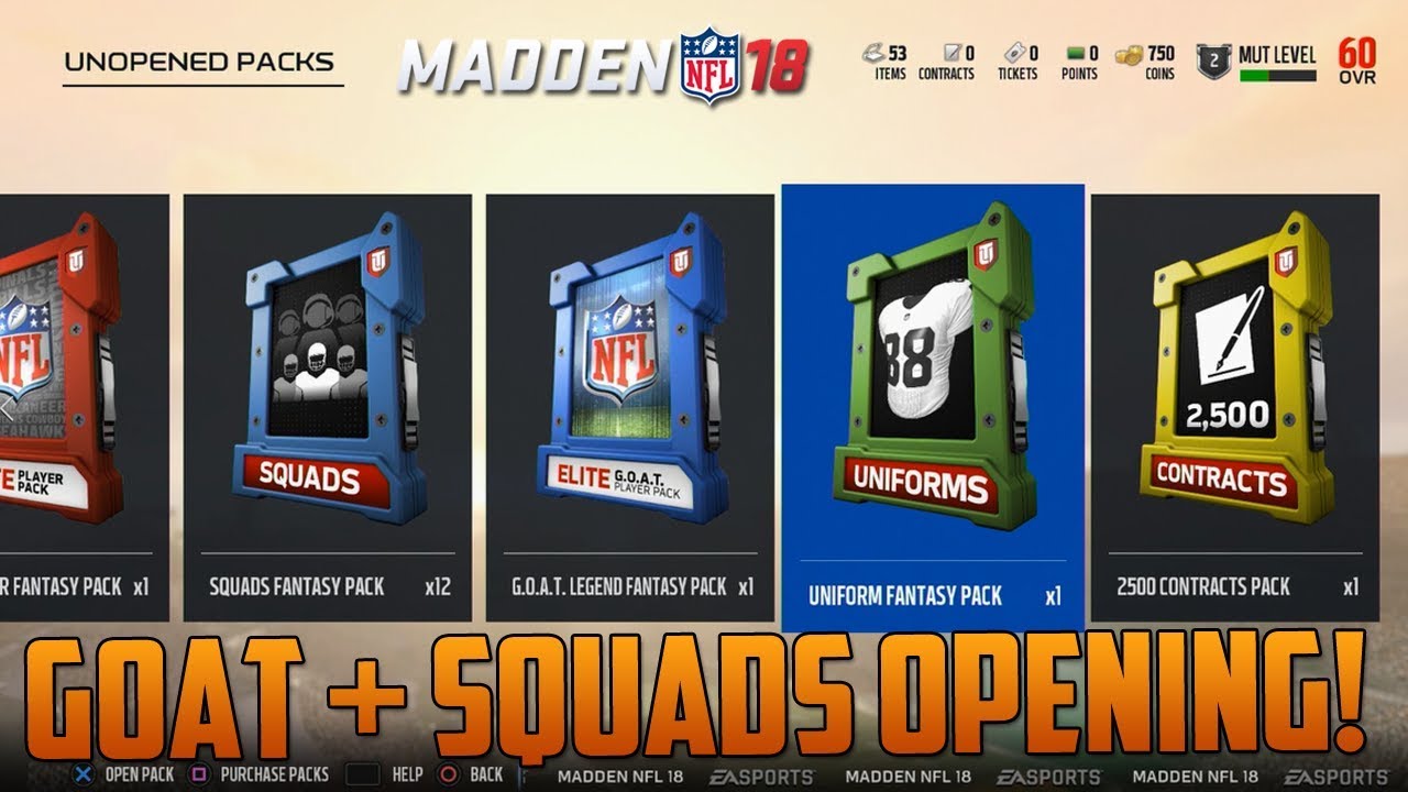 Opening Squad Packs & Choosing My GOAT! | Madden 18 Ultimate Team