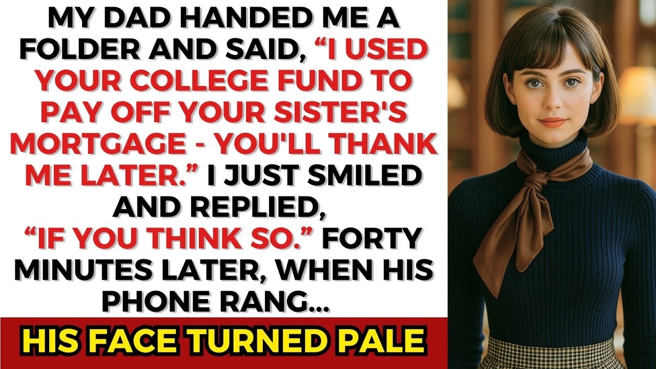 My Dad Said: “I Used Your College Fund To Pay Your Sister’s Mortgage” He Didn’t Expect What I Did…