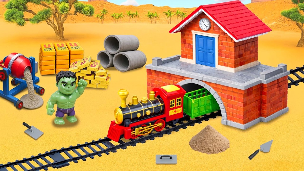 DIY Construction Science Project - Building a Railway House with Train