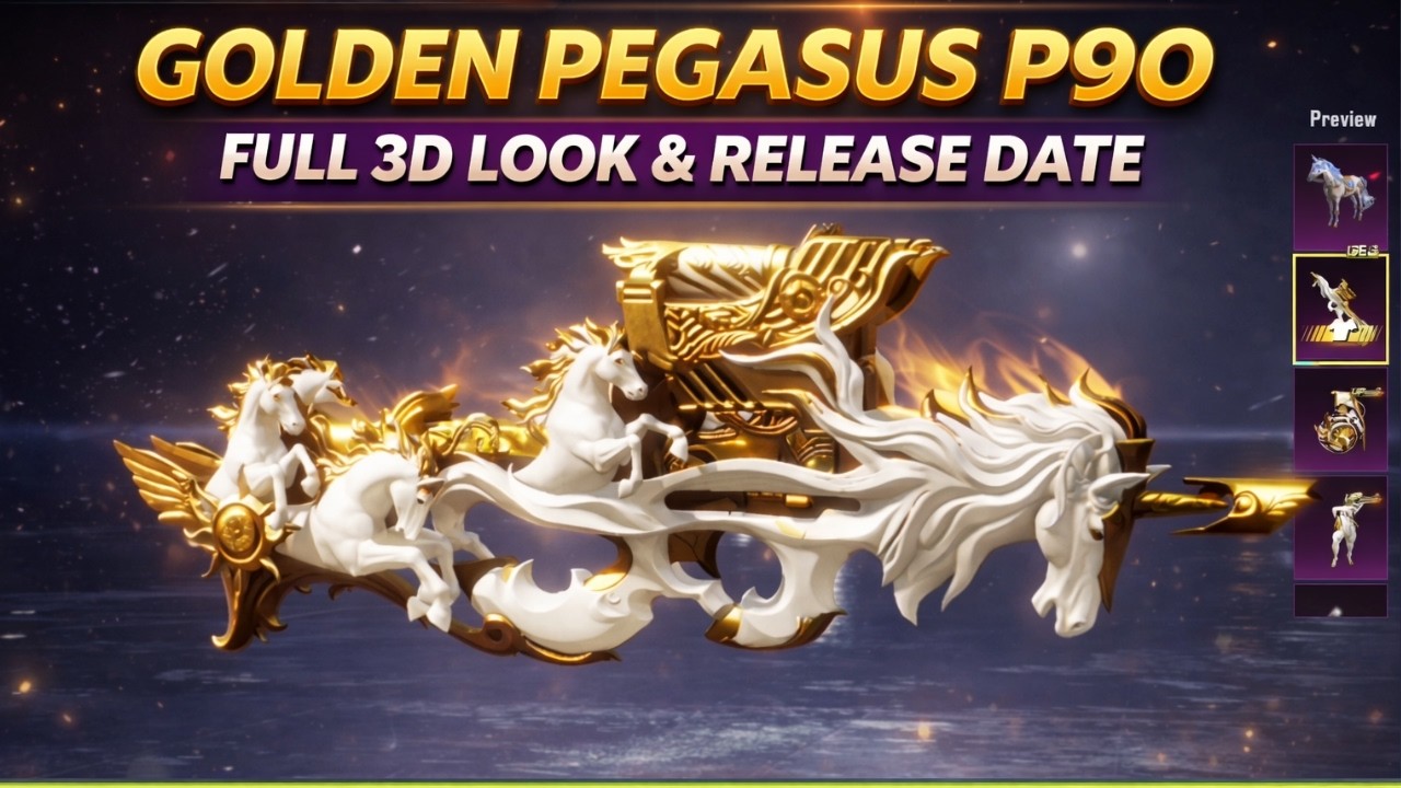 GOLDEN PEGASUS P90 FULL 3D LOOK 😱 | Release Date Confirmed | Upgrade & Effects & All Rewards