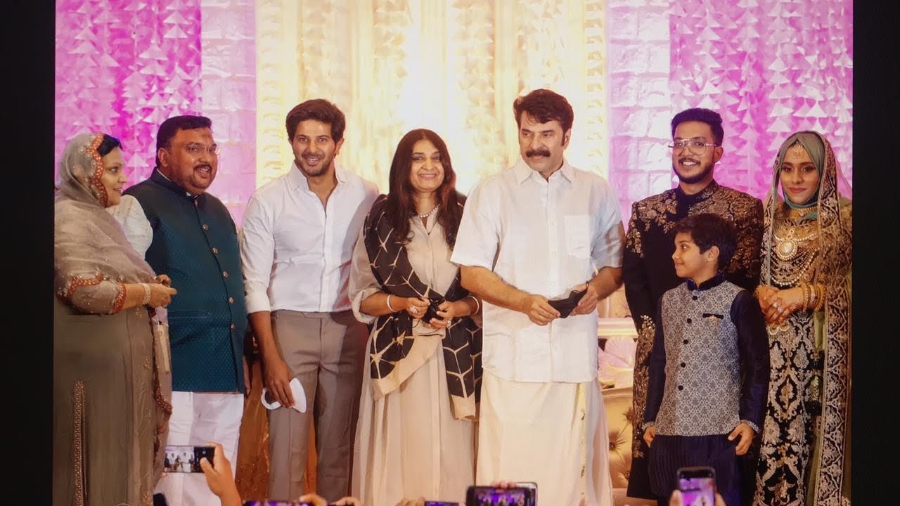 Mammukka and Dq @ Grand Hyatt cochin wedding reception Masood Mariikar Fathima