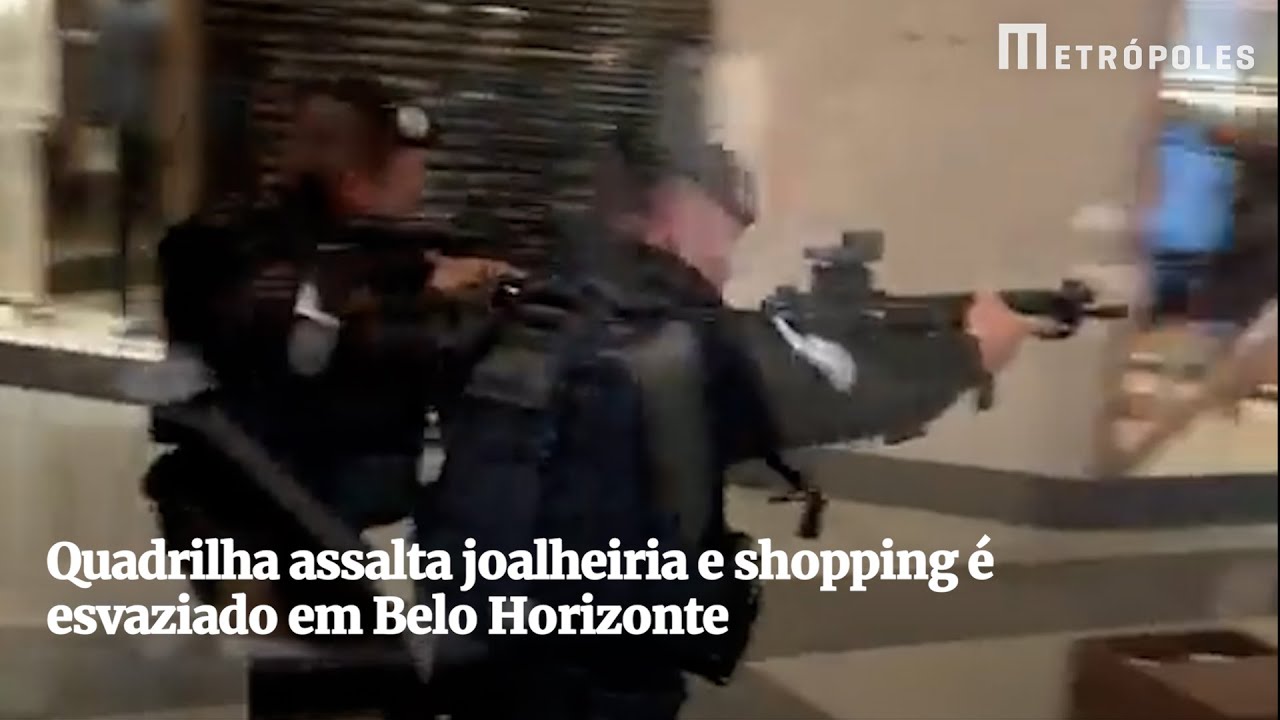 Quadrilha assalta joalheiria e shopping é esvaziado em Belo Horizonte