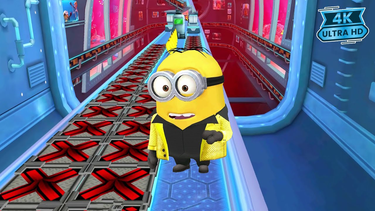 Minion rush 1 run 2 Challenge Anti Villain League with Golden Ticket Disco Minion(4K Full screen)