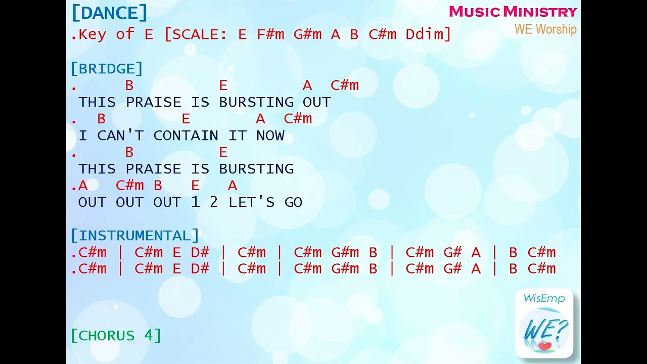 DANCE WE Chords and Lyrics AUDIO COVER Small Big Screen View Planetshakers