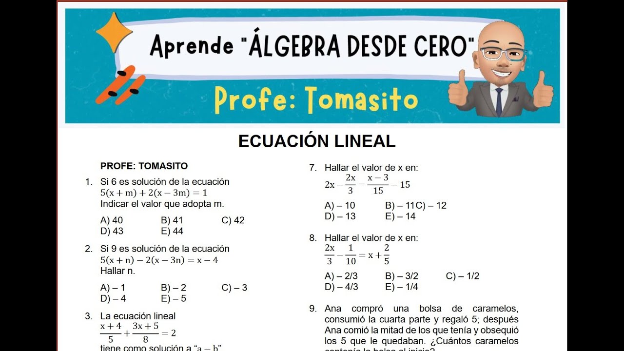PROBLEMAS DE ECUACIONES (Nivel intermedio)