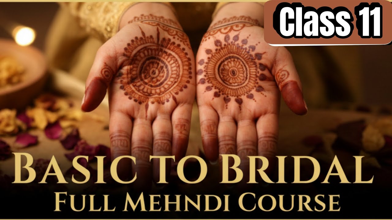 Basic To Bridal Full Mehndi Course 🌿 || Class 11 Jhumka Designs || Free Mehndi Classes 😍
