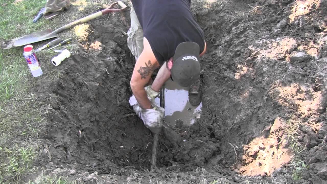 Repairing a main water line with a compression coupler