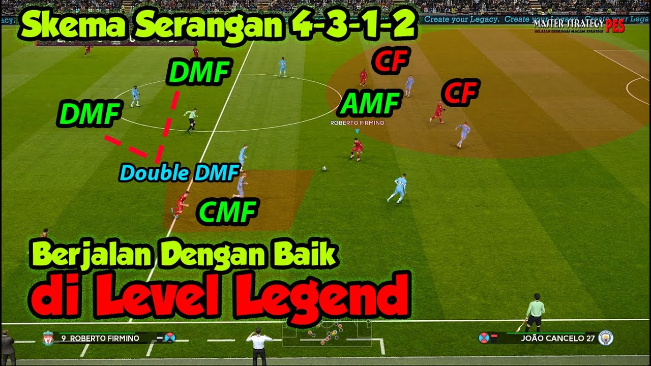 Skema Serangan Formasi 4-3-1-2 Level Legend | PES 2021